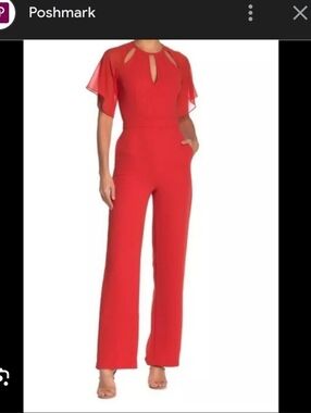 Reiss Scarlet Red Wide-Leg Jumpsuit